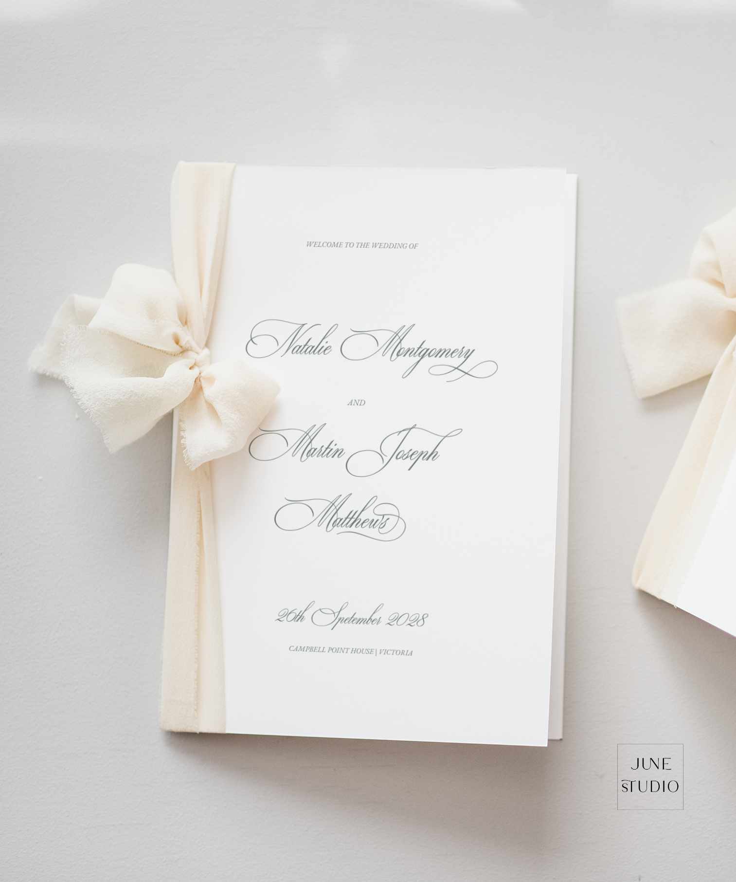 classic calligraphy wedding religious program booklet printable template