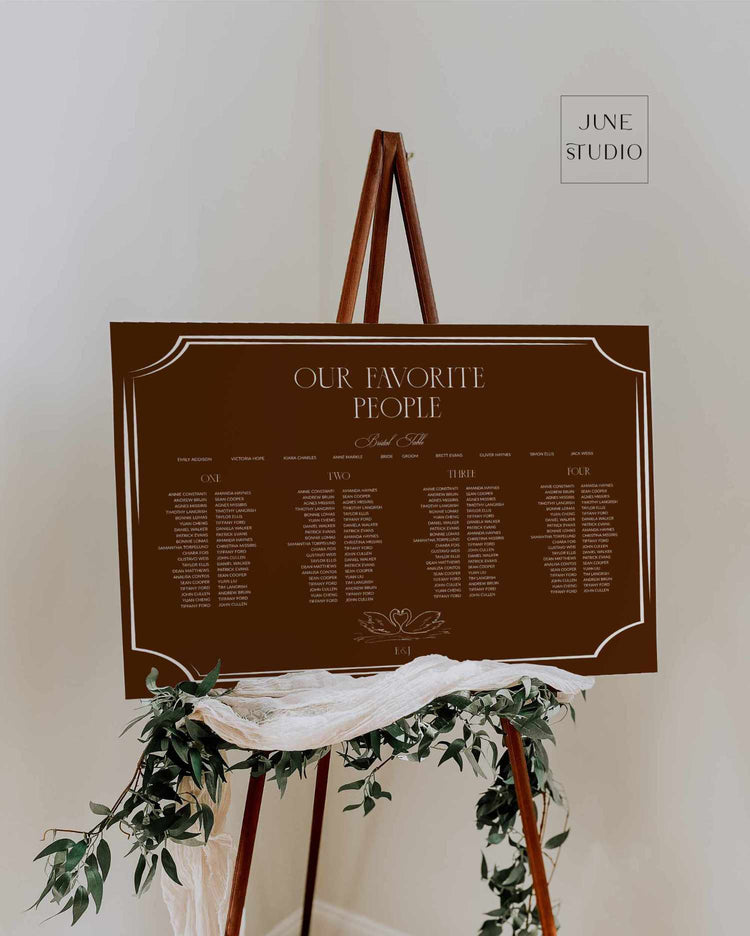 Burgundy Wedding Seating Plan Four Long Tables Template