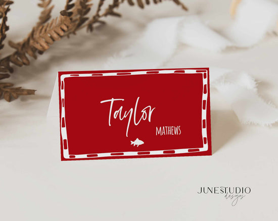 That's Amore Hand drawn striped Place Card printable Template