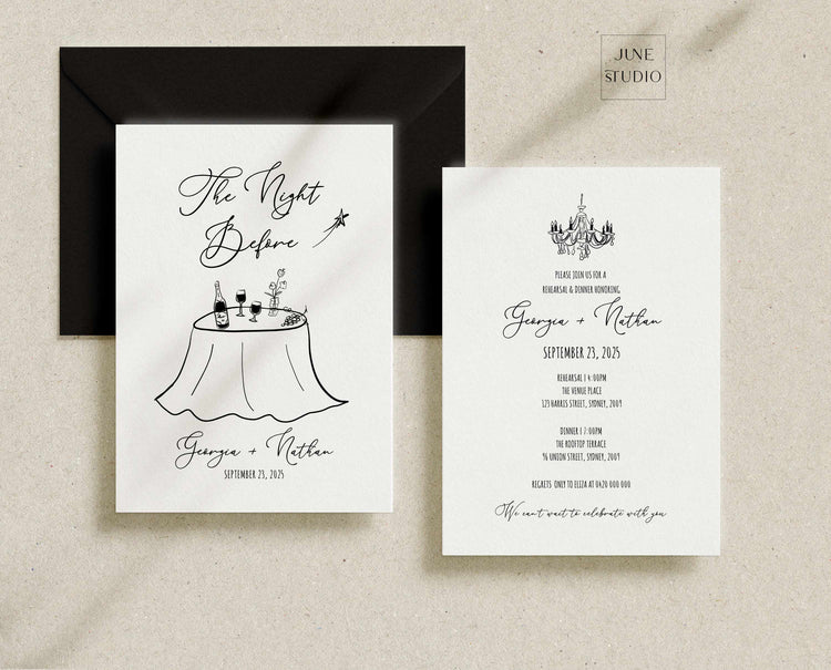 French Vintage Inspired Rehearsal Dinner Invitation Template