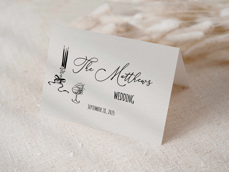 Hand drawn Wedding Photo QR Code Card Template