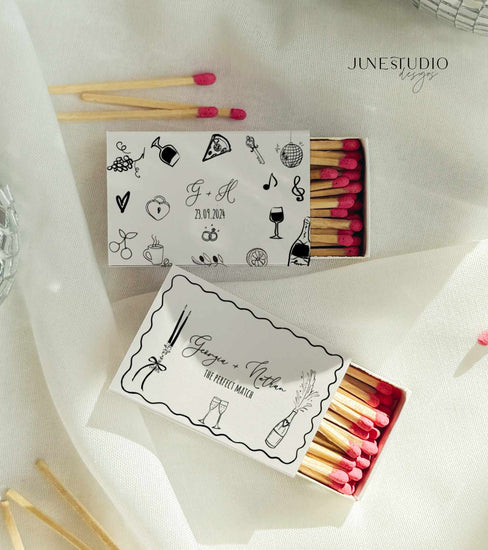 Simple Matchbox Design Whimsical Hand drawn Matchbox Template