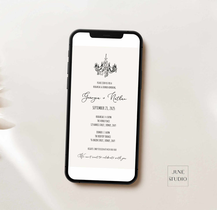 French Vintage Inspired Rehearsal Dinner Invitation Template