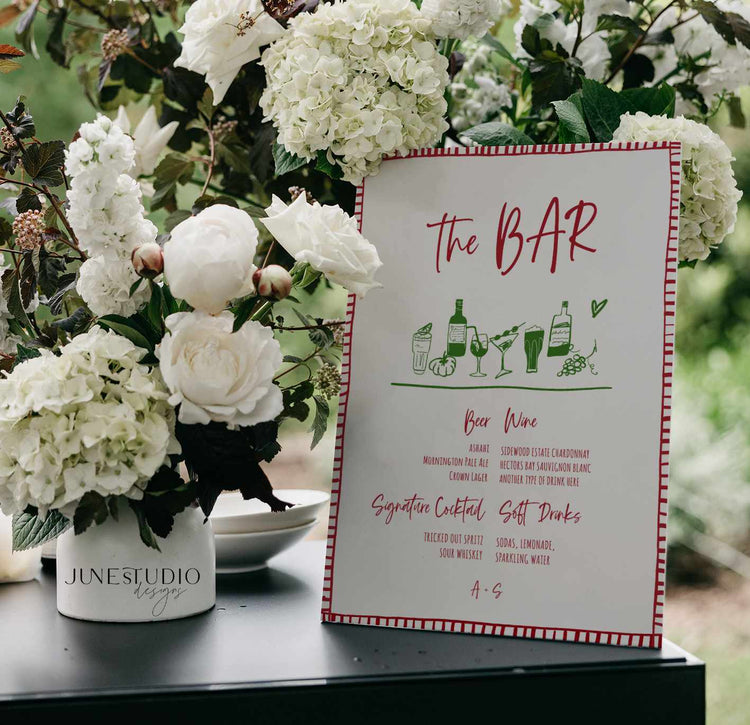 That's Amore Hand drawn Bar Menu Signage Template