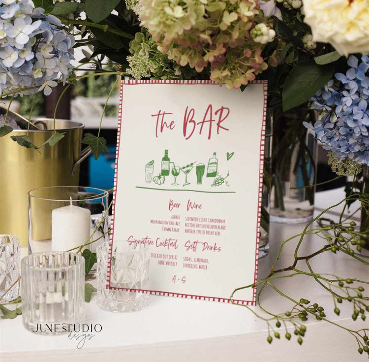 That's Amore Hand drawn Bar Menu Signage Template