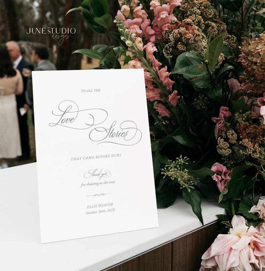 Timeless Love Stories Before Ours Sign Template
