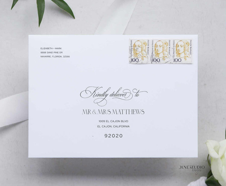 Printable Wedding Envelope Address Template | Chic Editorial