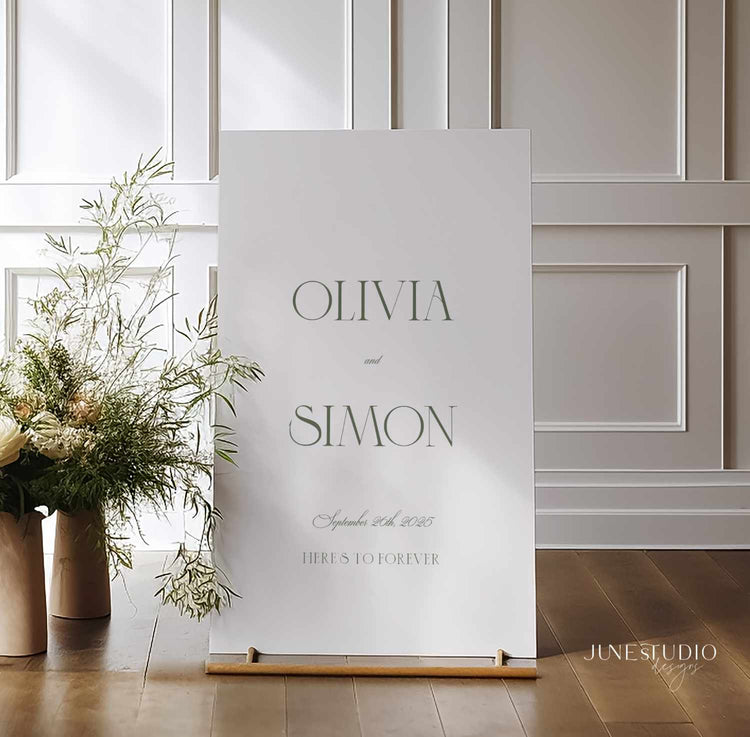 Sage Green Wedding Welcome Sign Digital Template