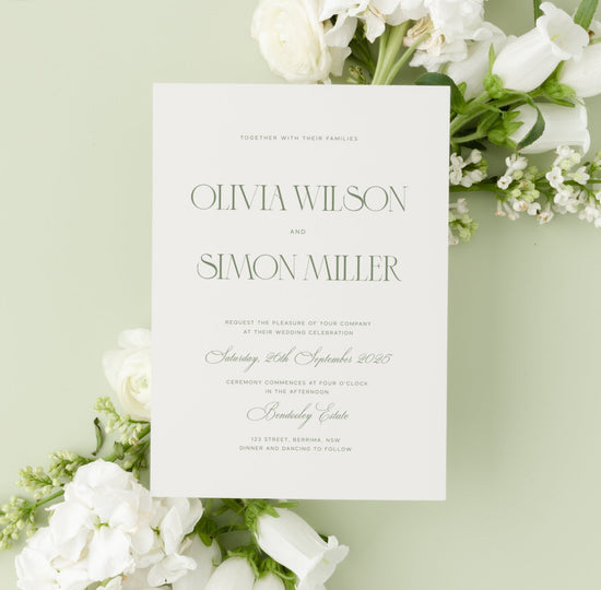 modern chic sage wedding invitation digital template