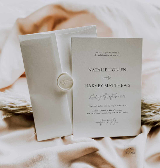 modern_minimalist_wedding_invitation_card with white envelope
