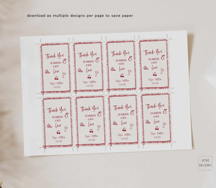 That's Amore Pizza Themed Favor Tag Template