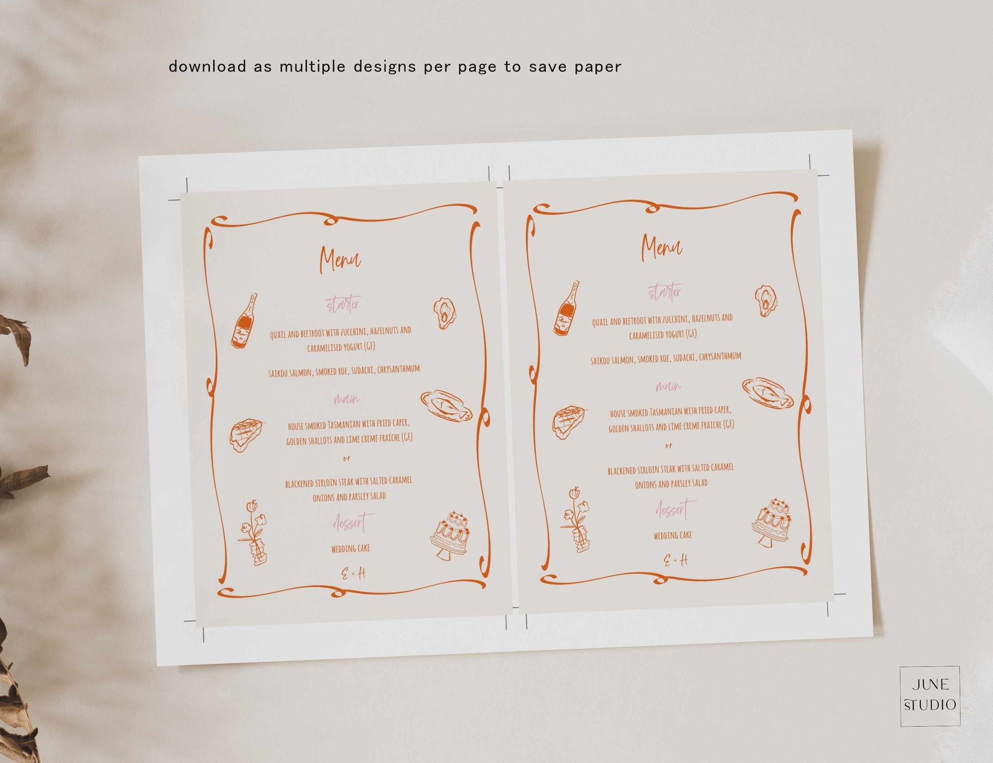 customizable Hand drawn Vibrant Colourful Menu digital Template