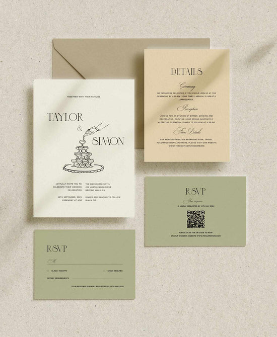 old_money_hand_drawn_champagne_tower_wedding_invitation_digital_template_june_Studio_Designs