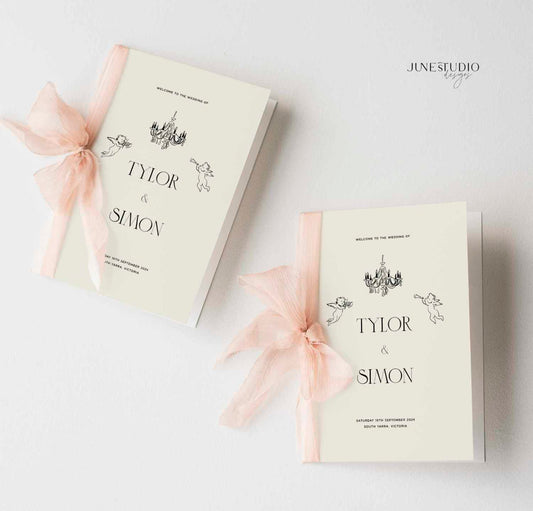 Old Money Church Wedding Program Booklet Template