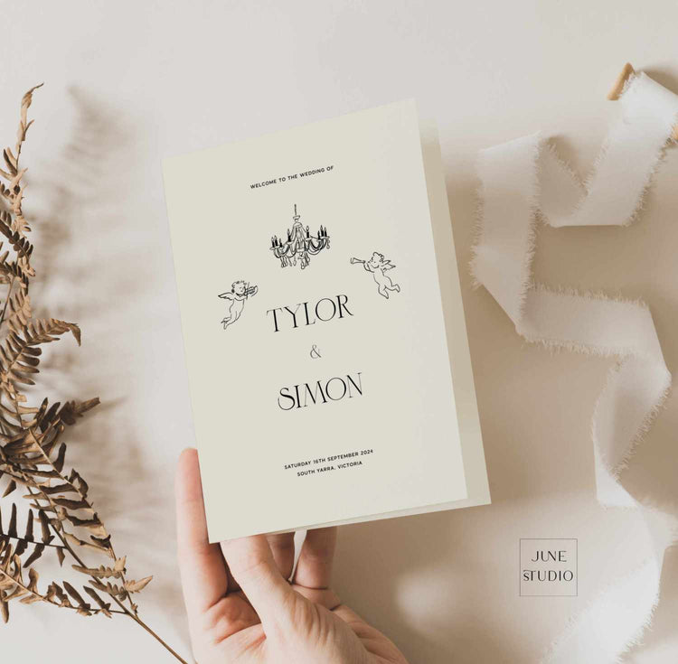 Old Money Church Wedding Program Booklet Template