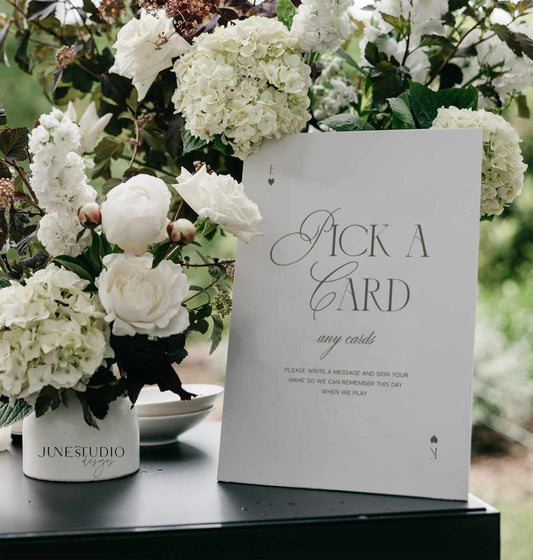 Sage Green Wedding Playing Cards Guest Book Sign Template