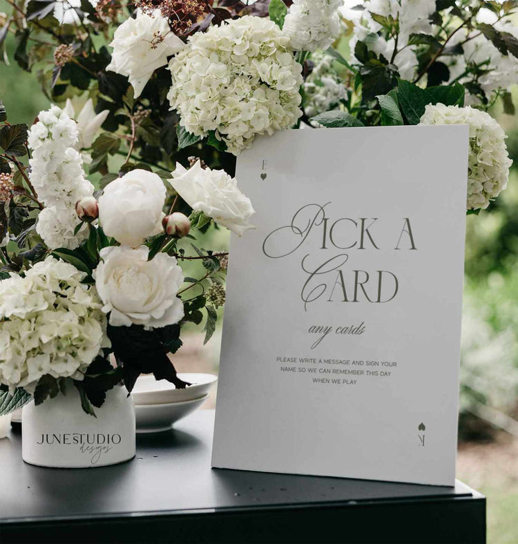 Sage Green Wedding Playing Cards Guest Book Sign Template