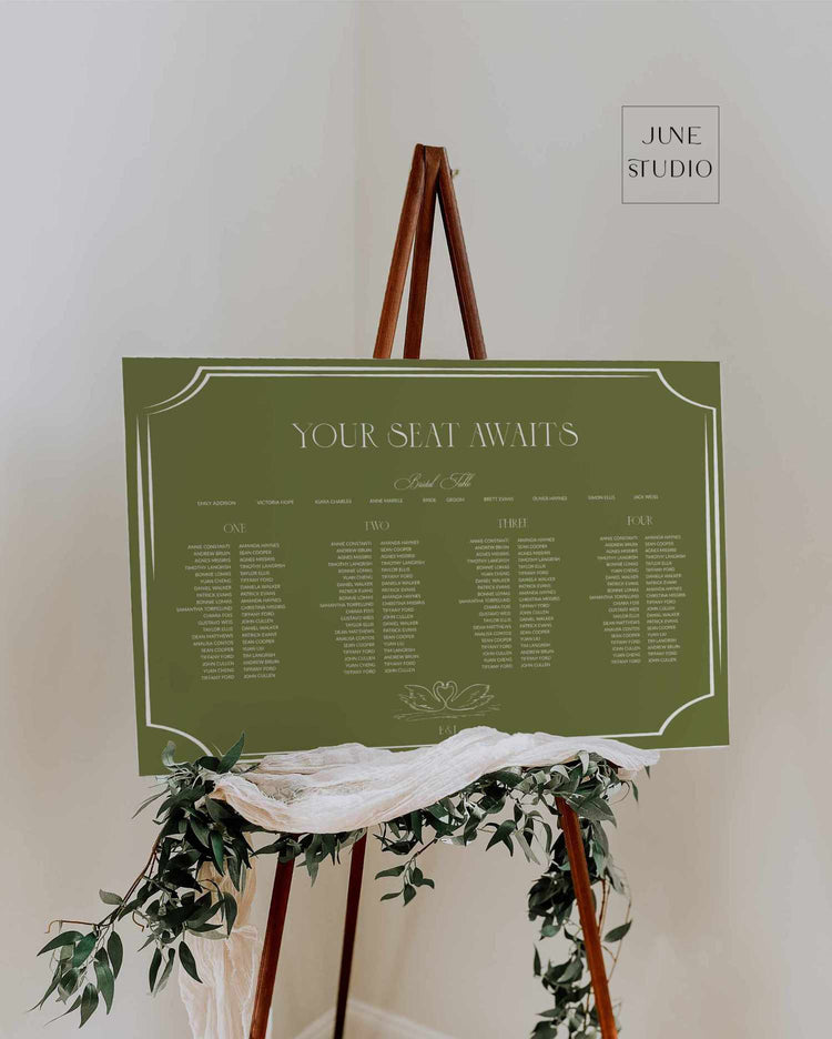 Burgundy Wedding Seating Plan Four Long Tables Template
