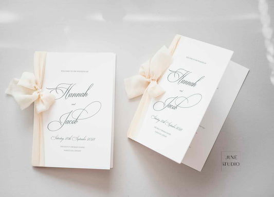 Wedding Program Template Church Ceremony Vintage Green