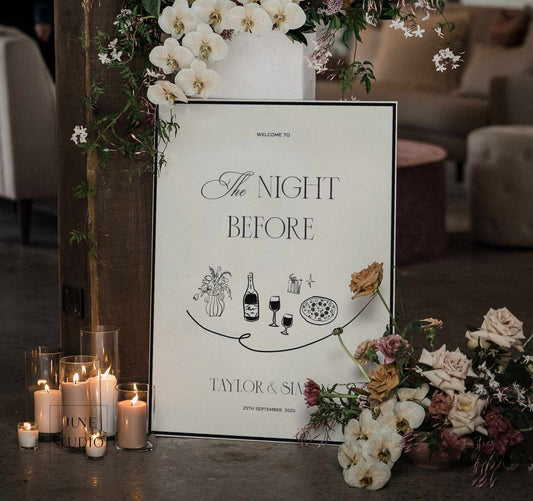 hand drawn old money rehearsal_dinner_wedding_welcome_sign_digital template