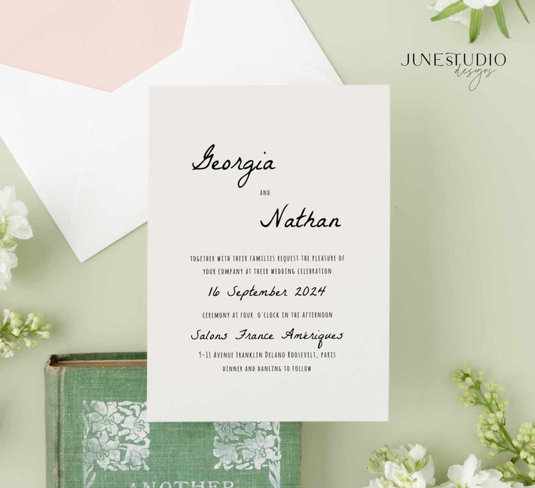Hand drawn Wedding Invitation Suite Template