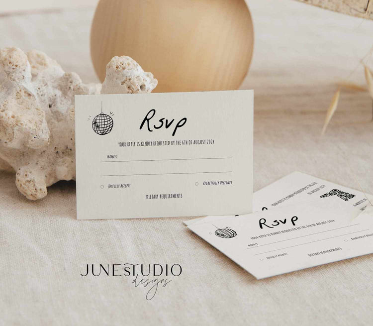 Hand drawn Wedding Invitation Suite Template