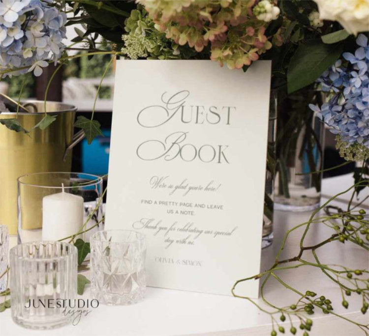 Modern Minimalist Sage Green Wedding Guest Book Sign Editable Template