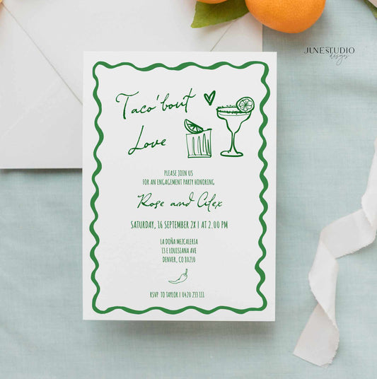 Taco Theme Bridal Couple Shower Invitation Template