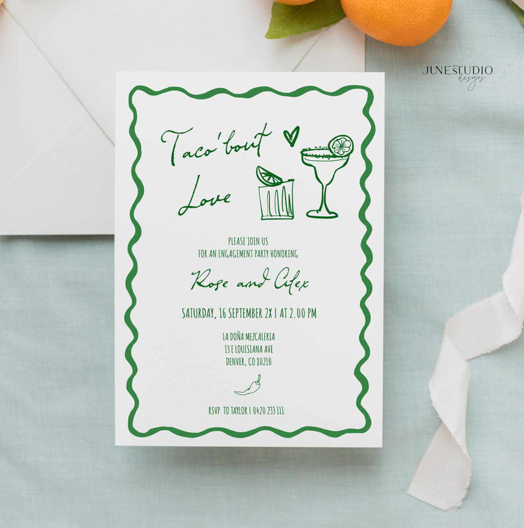 Taco Theme Bridal Couple Shower Invitation Template