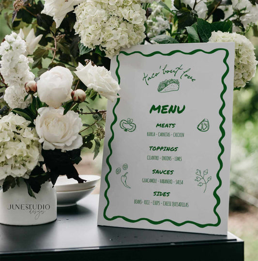 Illustrated Taco Bar Sign Printable Template