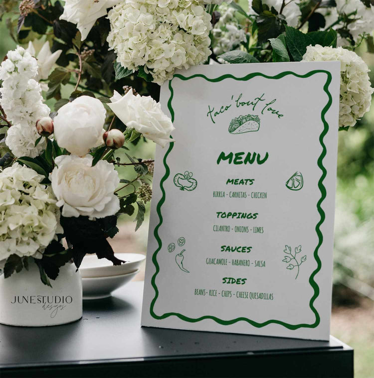 Illustrated Taco Bar Sign Printable Template