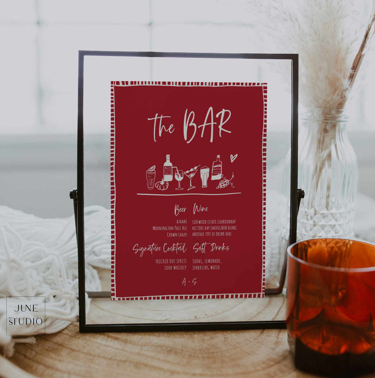 That's Amore Hand drawn Bar Menu Signage Template