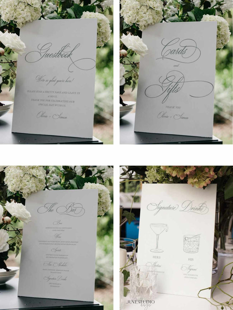 Classic Vintage Green Wedding Bundle Digital Templates