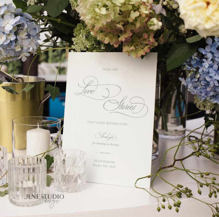 Timeless Love Stories Before Ours Sign Template