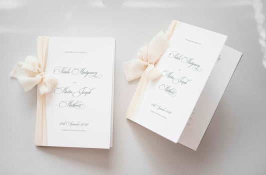 vintage green wedding church program booklet printable template front side