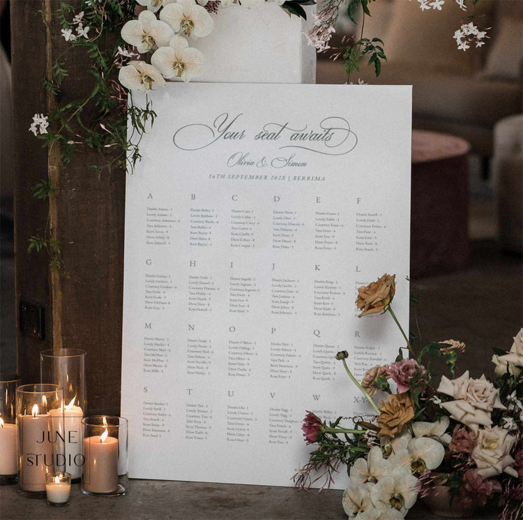 vintage_green_wedding_seating_chart_alphabetical_template_sign