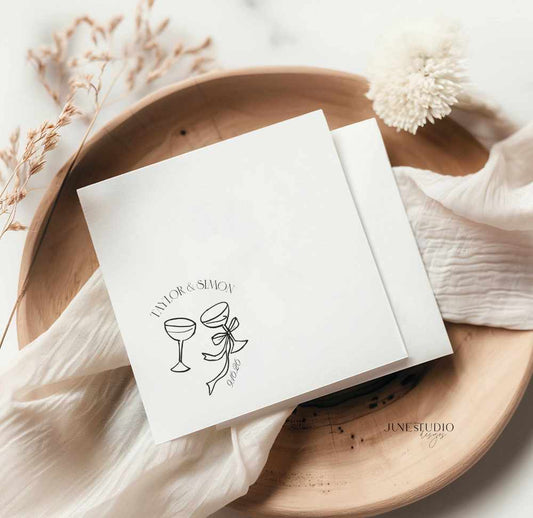 Old Money Cocktail Napkin Template
