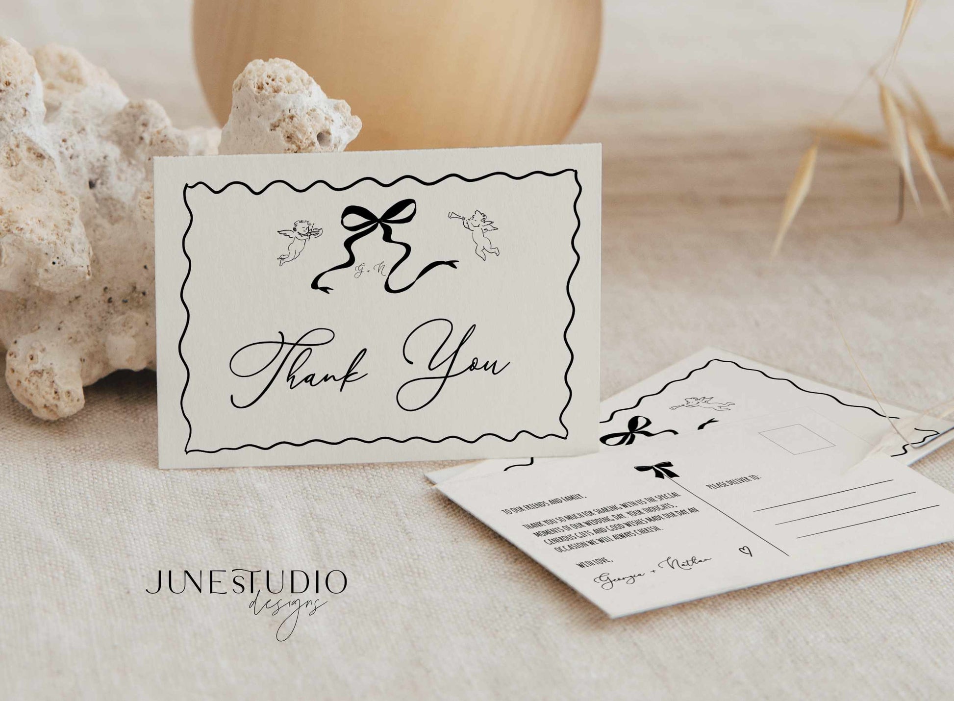 Whimsical Hand drawn Thank You Card Template