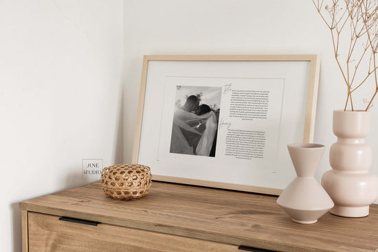Modern Landscape Wedding Photo Wedding Vows Wall Art Template